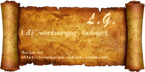 Lövenberger Gobert névjegykártya